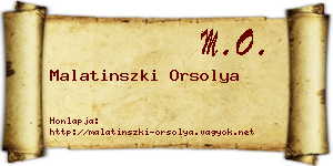 Malatinszki Orsolya névjegykártya
