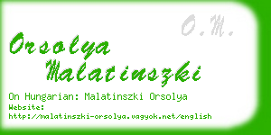 orsolya malatinszki business card